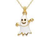 14K Yellow Gold Ghost Charm Pendant Necklace with Chain